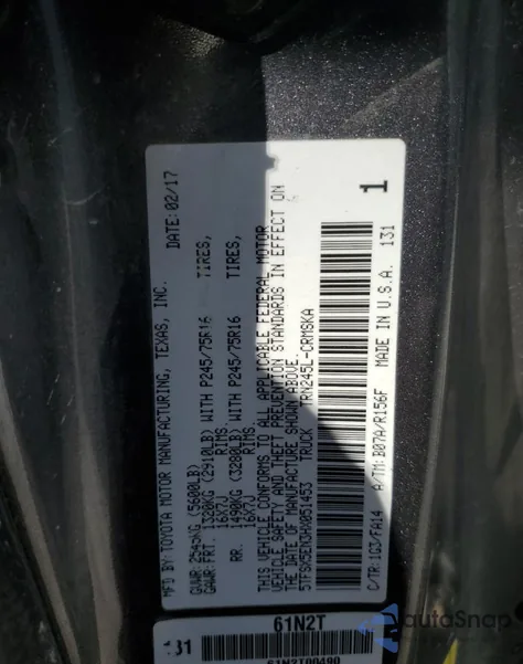 2017 Toyota Tacoma Access Cab z USA, uszkodzony, nr VIN 5TFSX5EN3HX051453